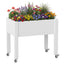 Raised Planter Box Garden Bed Gray/White
