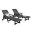 2-Pack HDPE Outdoor Chaise Lounge Chairs with Wheels