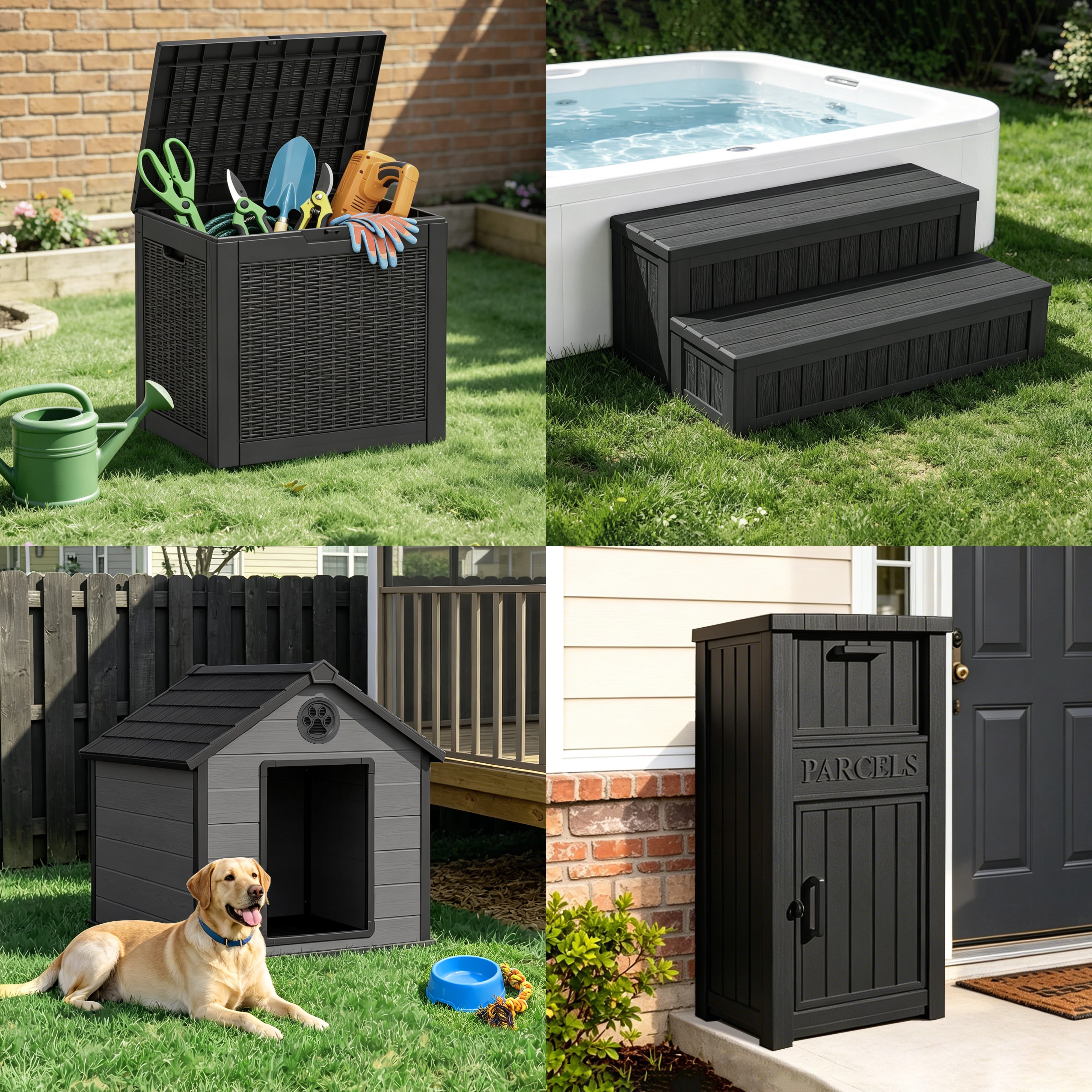 All-Weather Resin Outdoor Storage Collection: Versatile Multi-Purpose Yard Essentials