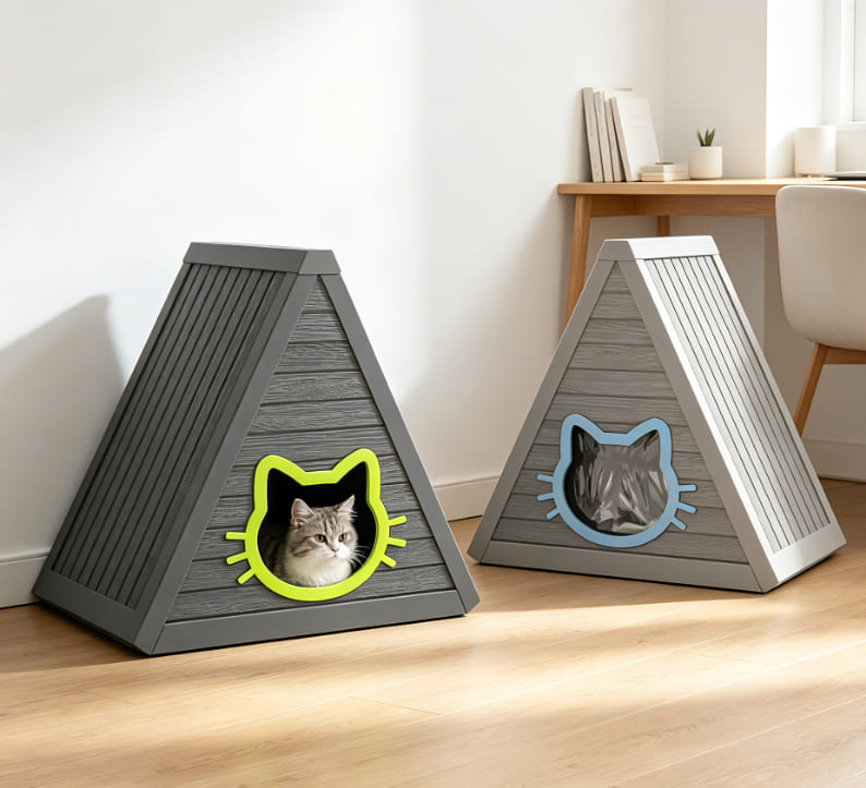 Triangle Resin Cat Houses: A Modern Space-Saving Pick for Small Apartments
