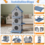 Resin Cat House, 1/2/3-Tier Stackable