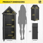 Outdoor Storage Shed Black/Gray