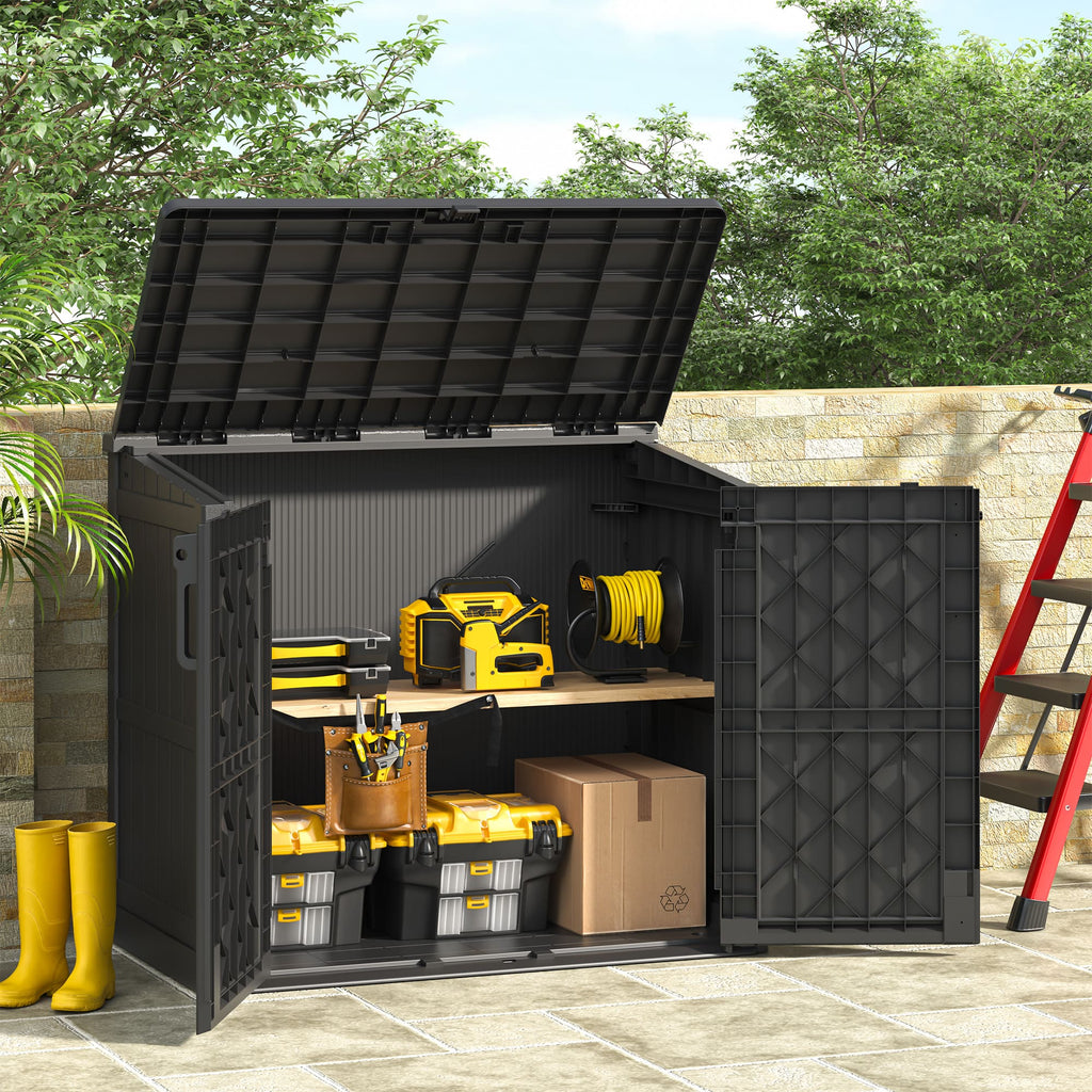 36 Cu Ft Storage Shed Black/White