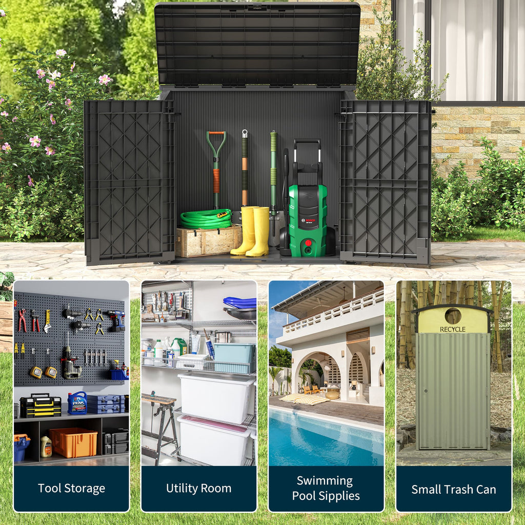 36 Cu Ft Storage Shed Black/White