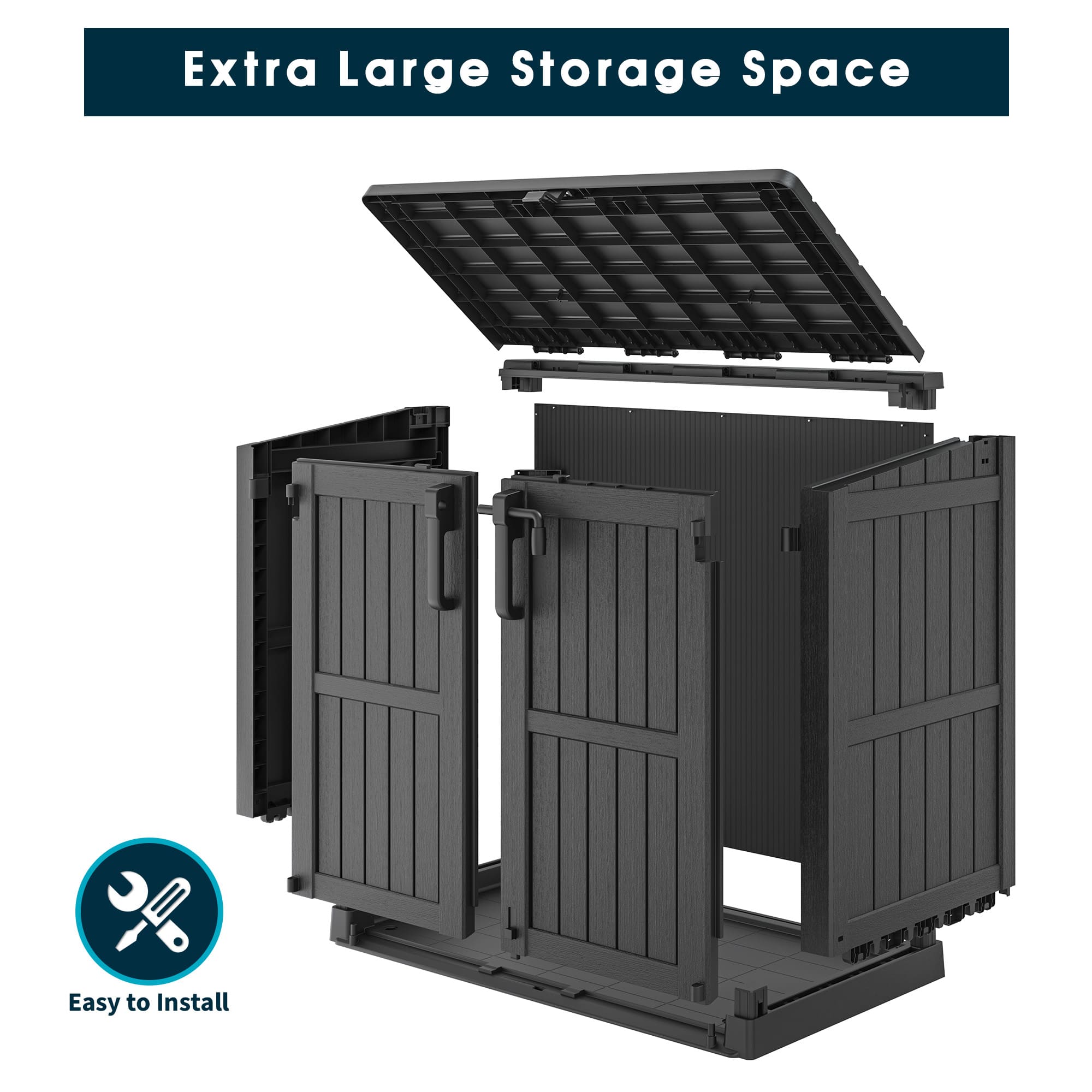 36 Cu Ft Storage Shed Black/White