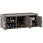 50/65 Gallon Shoe Storage Bench with 2/3 Doors Black/Grey