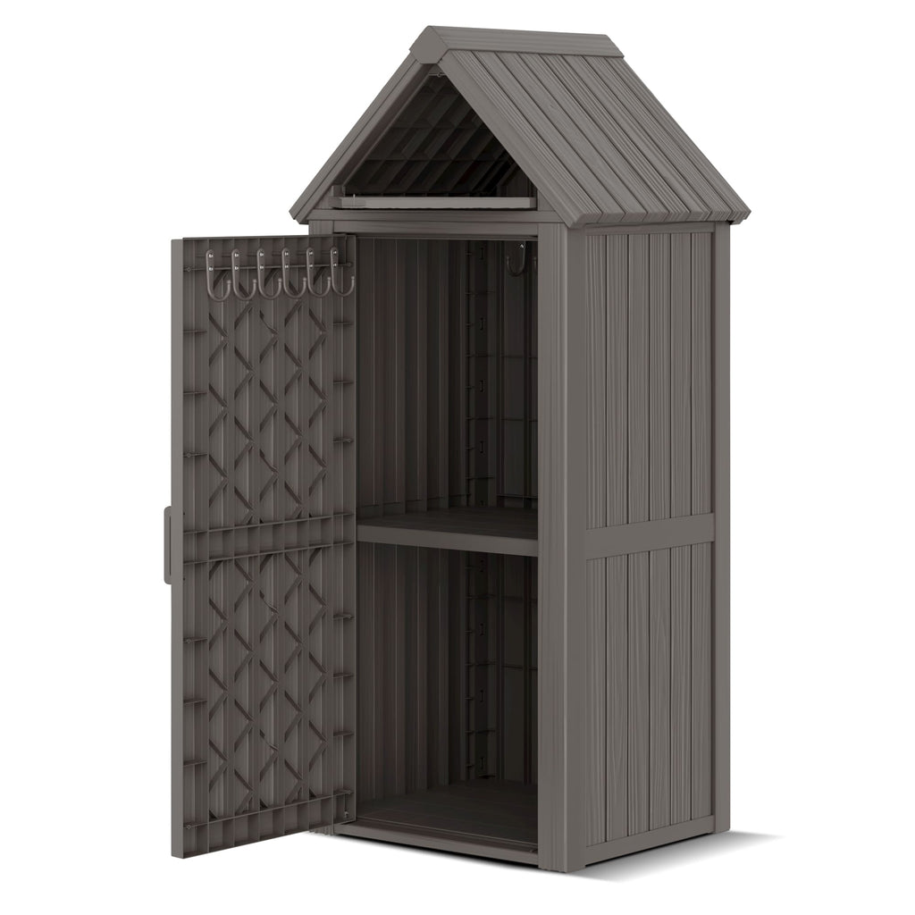 Outdoor Storage Shed Black/Gray