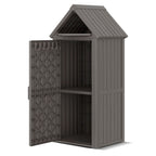 Outdoor Storage Shed Black/Gray