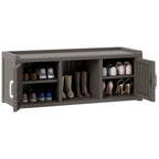 50/65 Gallon Shoe Storage Bench with 2/3 Doors Black/Grey