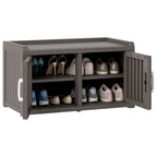 50/65 Gallon Shoe Storage Bench with 2/3 Doors Black/Grey