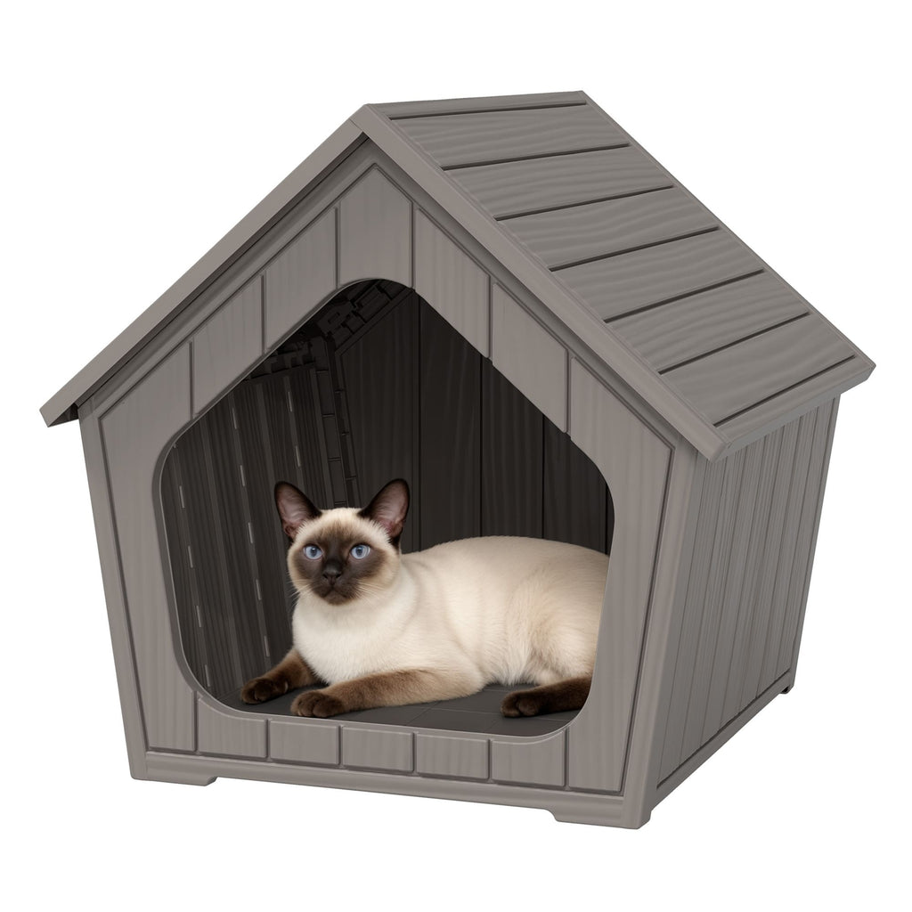 Plastic Cat House Light Gray/Blue