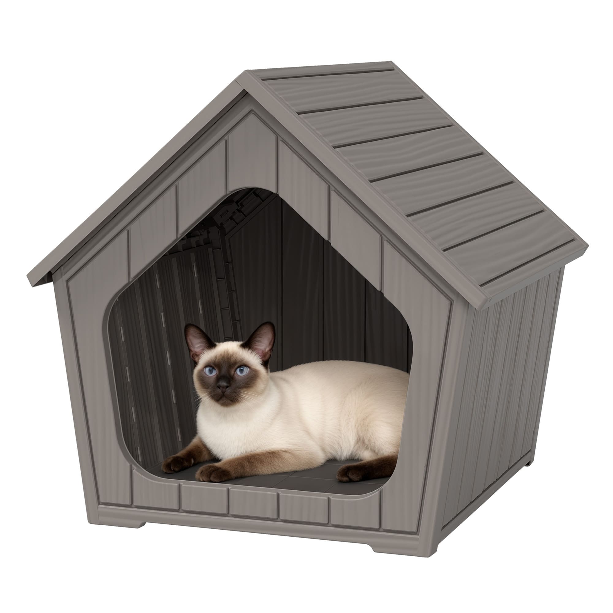 Plastic Cat House Light Gray/Blue