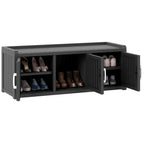 50/65 Gallon Shoe Storage Bench with 2/3 Doors Black/Grey