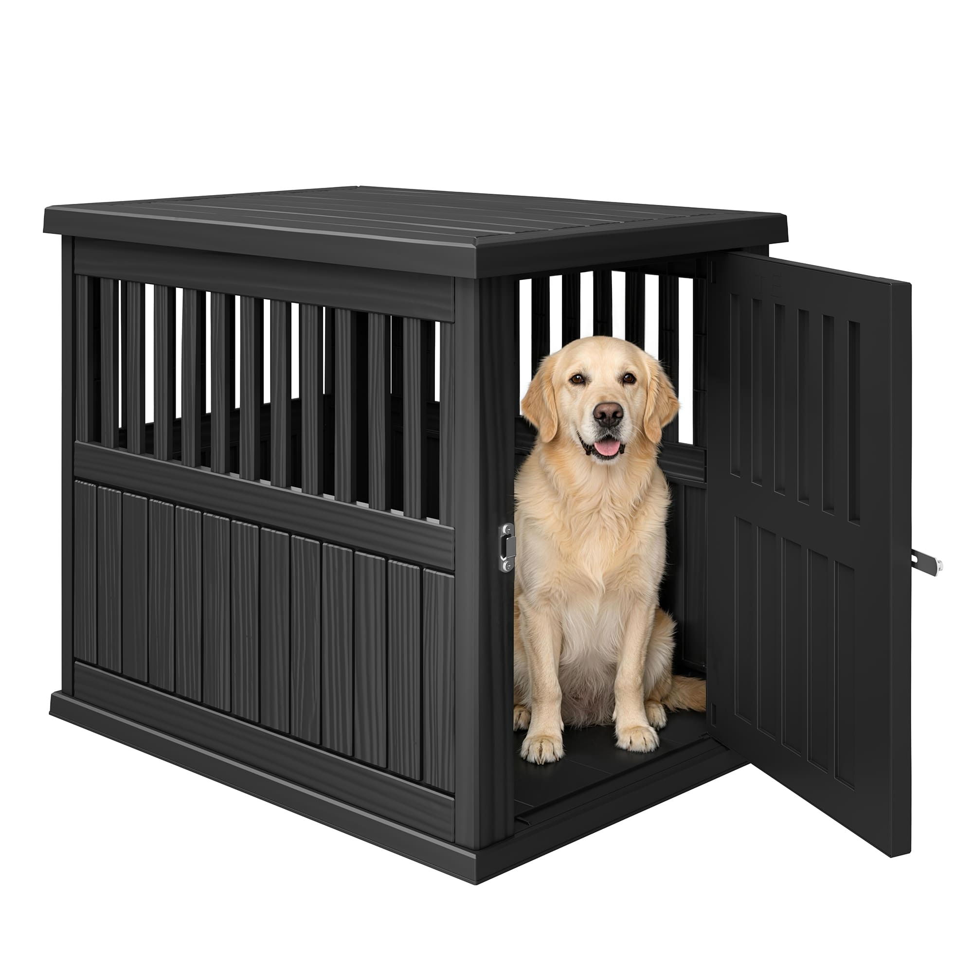 Furniture-Style Dog Crate Small/Medium Black/Light Brown