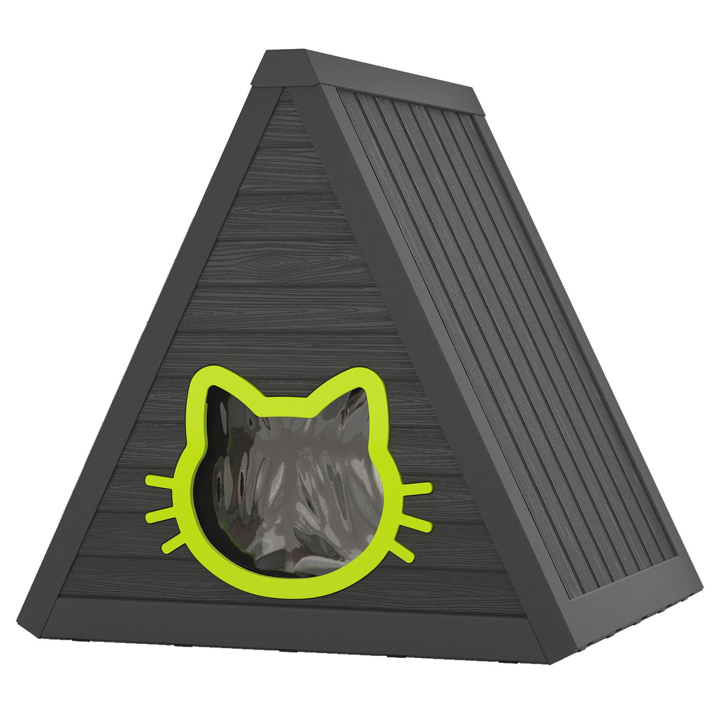 Triangle Cat House with Transparent Door