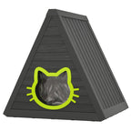 Triangle Cat House with Transparent Door