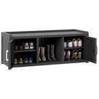 50/65 Gallon Shoe Storage Bench with 2/3 Doors Black/Grey