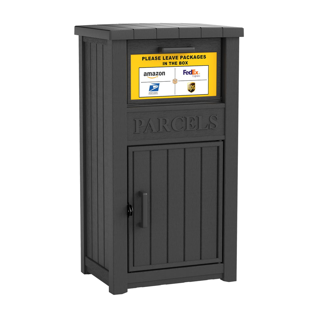 Large Resin Parcel Drop Box Black/Grey