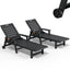 2-Pack Wheeled Resin Reclining Chaise Lounge Chairs