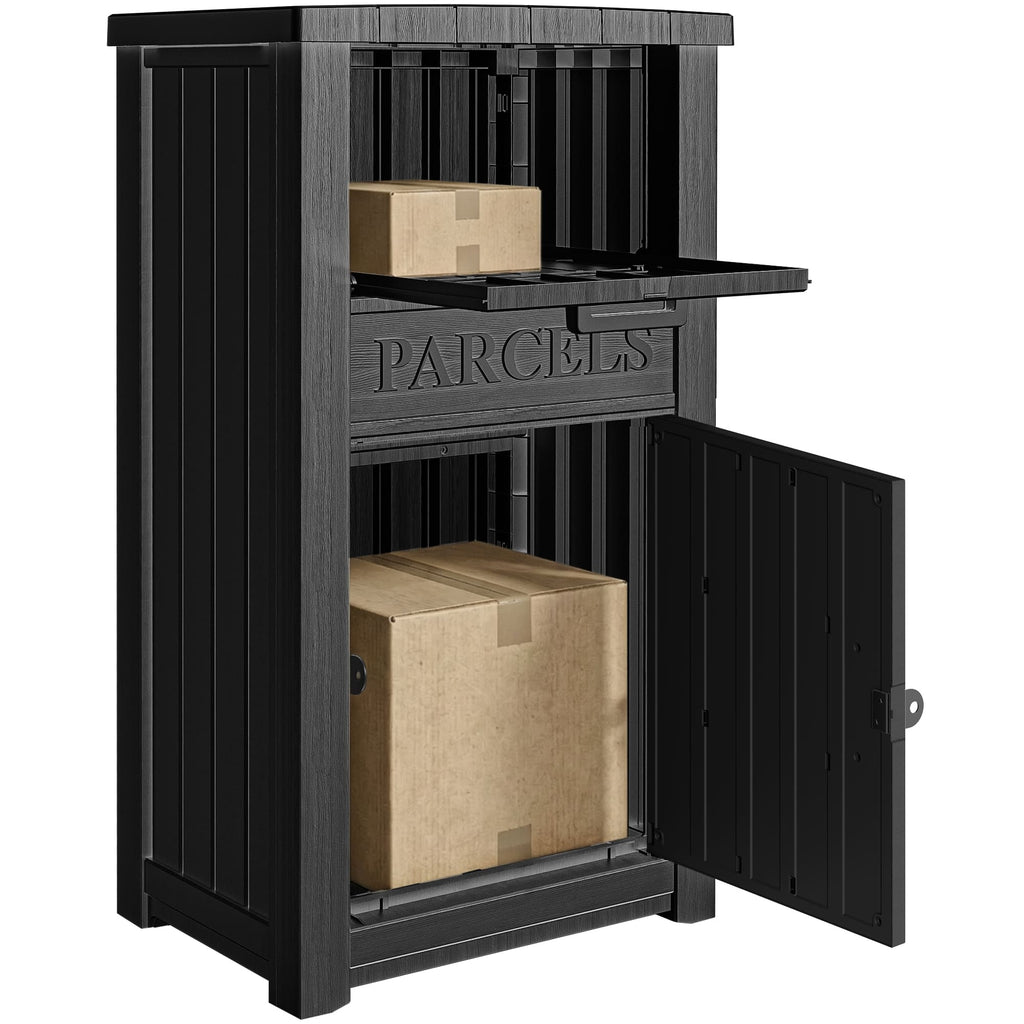 Large Resin Parcel Drop Box Black/Grey