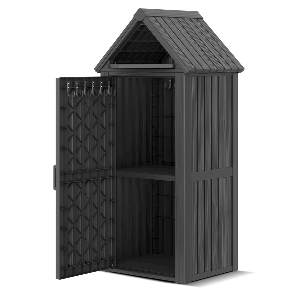 Outdoor Storage Shed Black/Gray