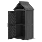 Outdoor Storage Shed Black/Gray