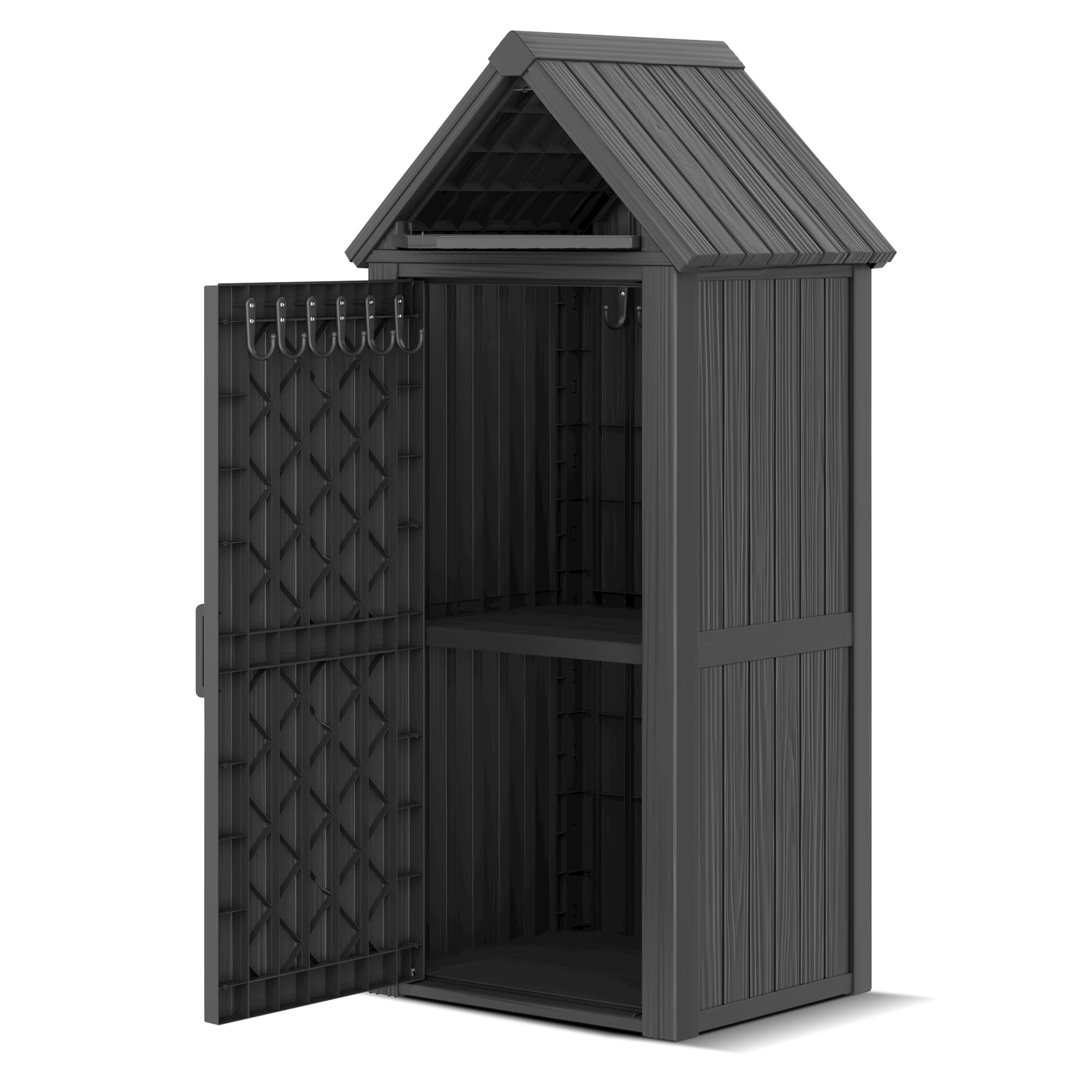 Outdoor Storage Shed Black/Gray