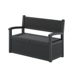 70 Gallon Storage Deck Bench Black&Gray