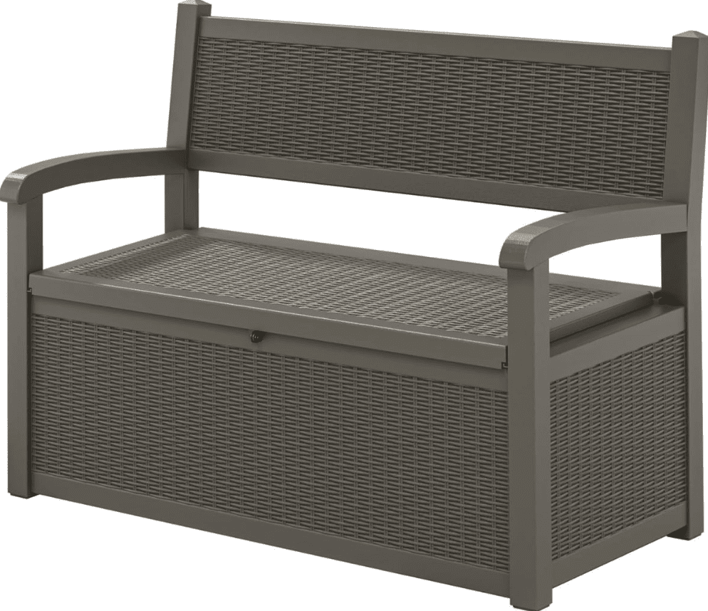 70 Gallon Storage Deck Bench Black&Gray