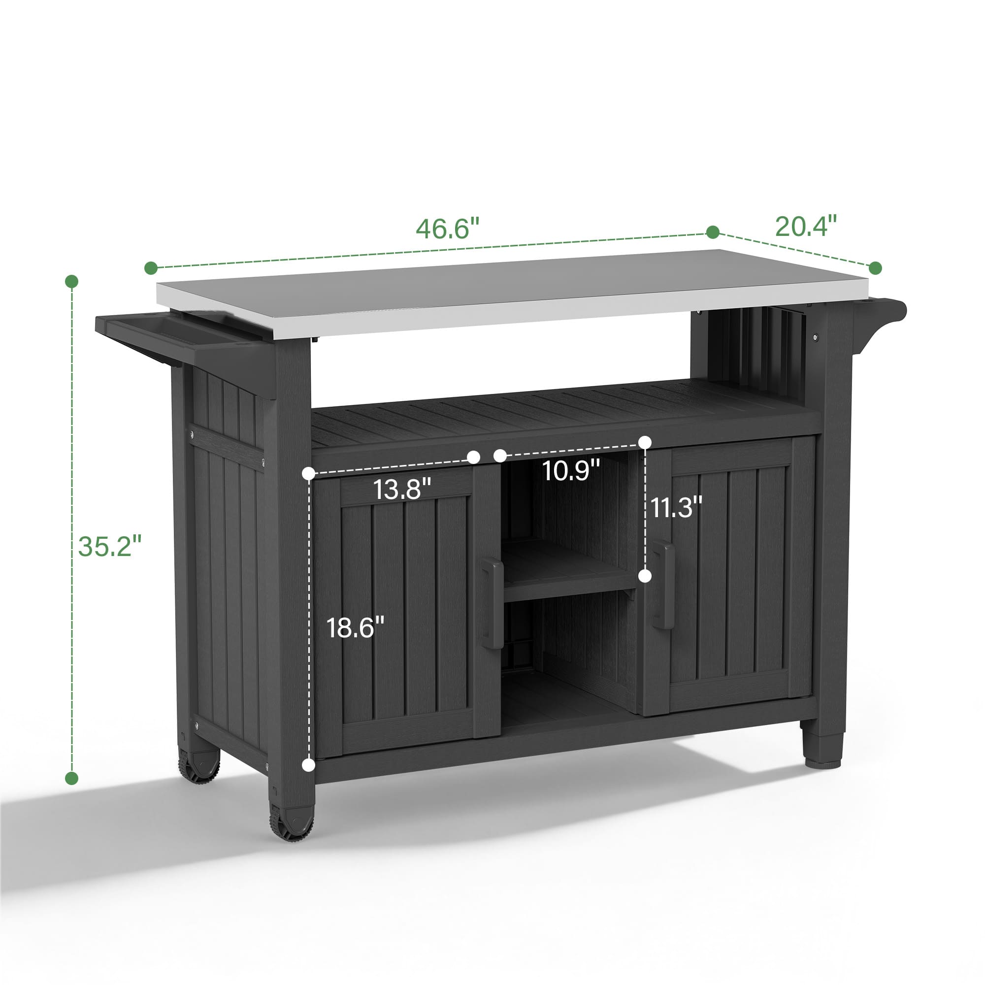 All-in-One Black Resin Outdoor Grill Prep Cart Secondary image