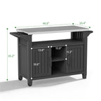 All-in-One Black Resin Outdoor Grill Prep Cart
