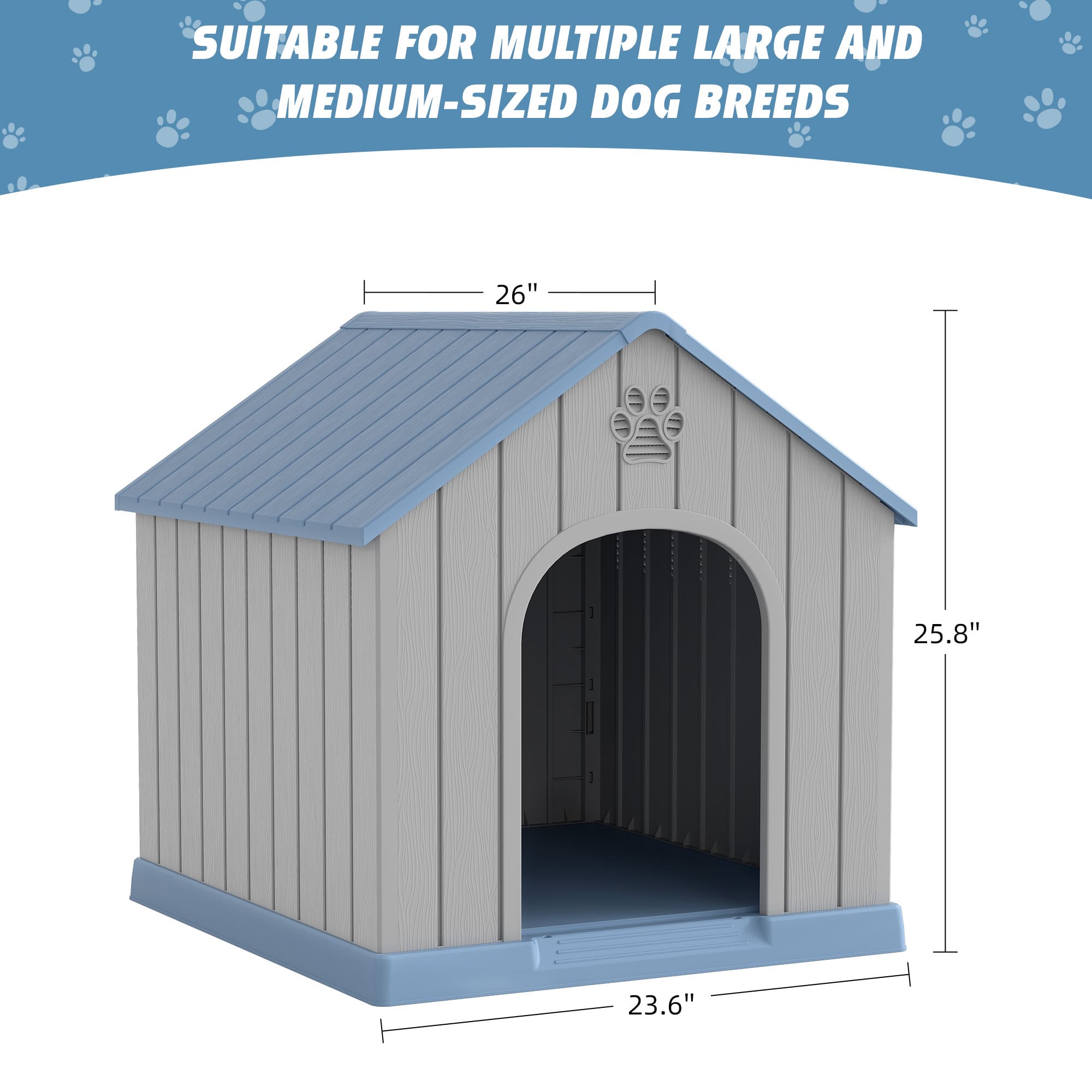 Dog Kennel for Small to Medium Dogs Grey/Blue 2 Sizes Available Secondary image