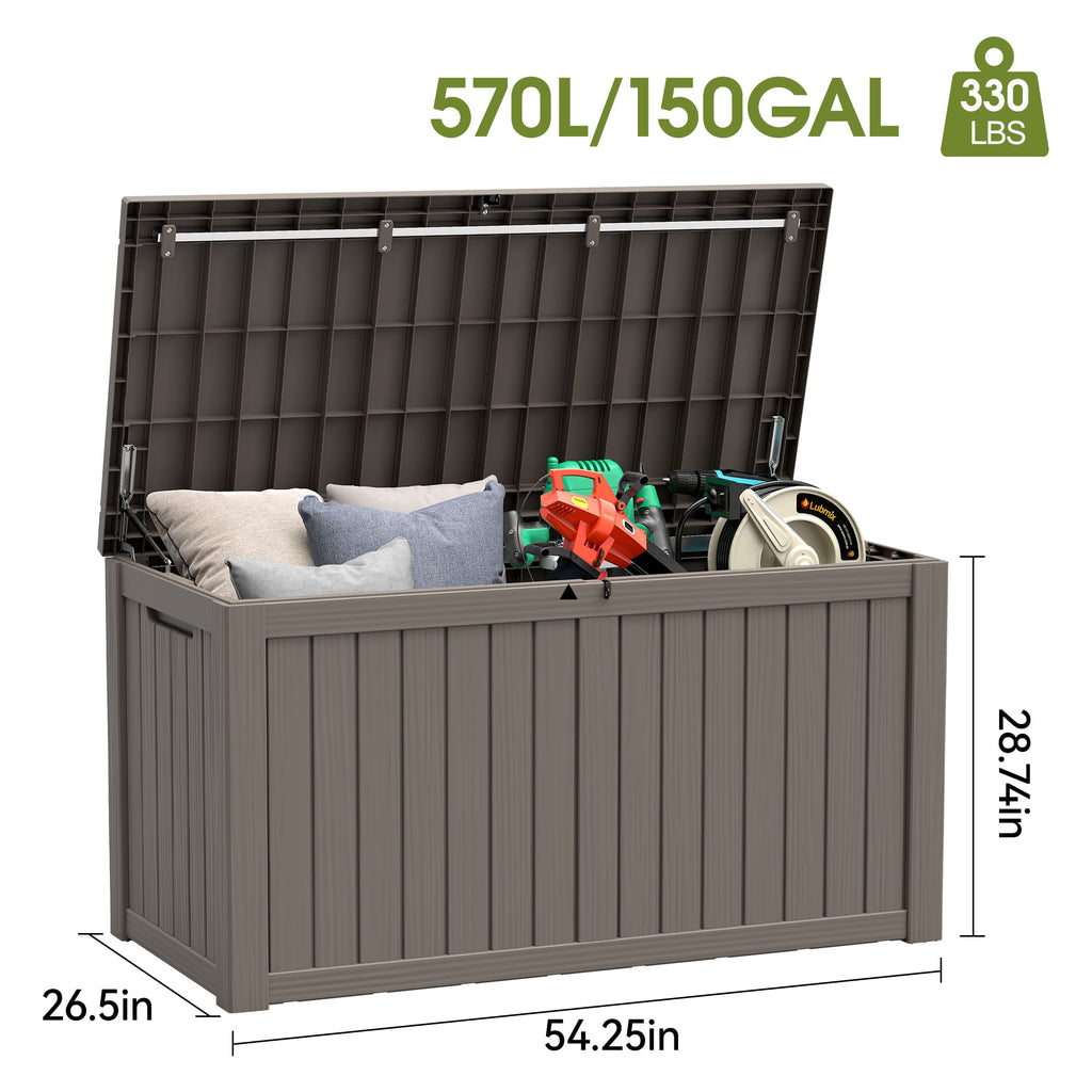 150 Gallon Storage Deck Box Black/Gray