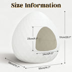 White Egg Shaped Cat Litter Box with Two Replaceable Lids