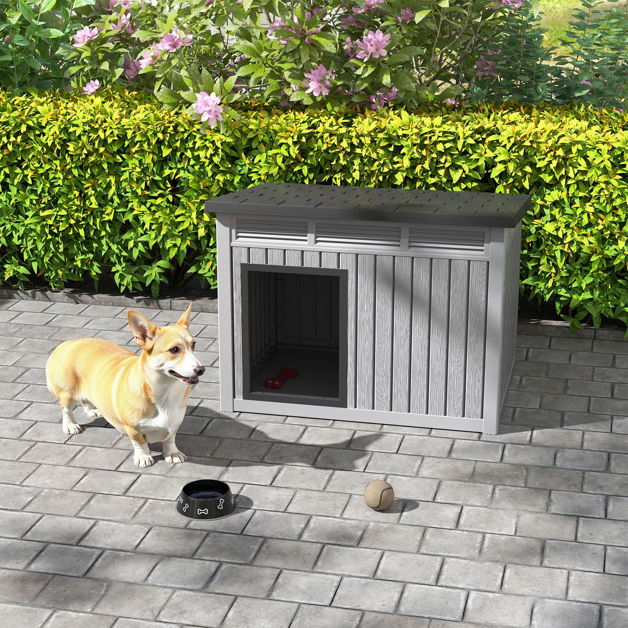 Slanted Roof Kennel for Large/Medium Dogs