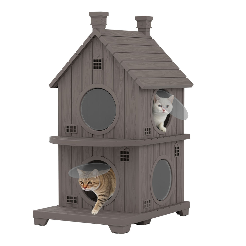 Resin Cat House, 1/2/3-Tier Stackable