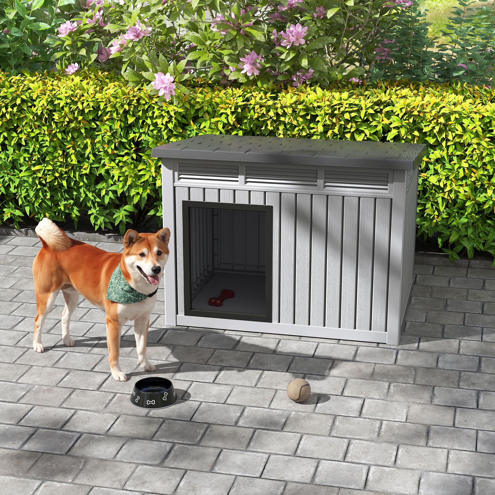 Slanted Roof Kennel for Large/Medium Dogs