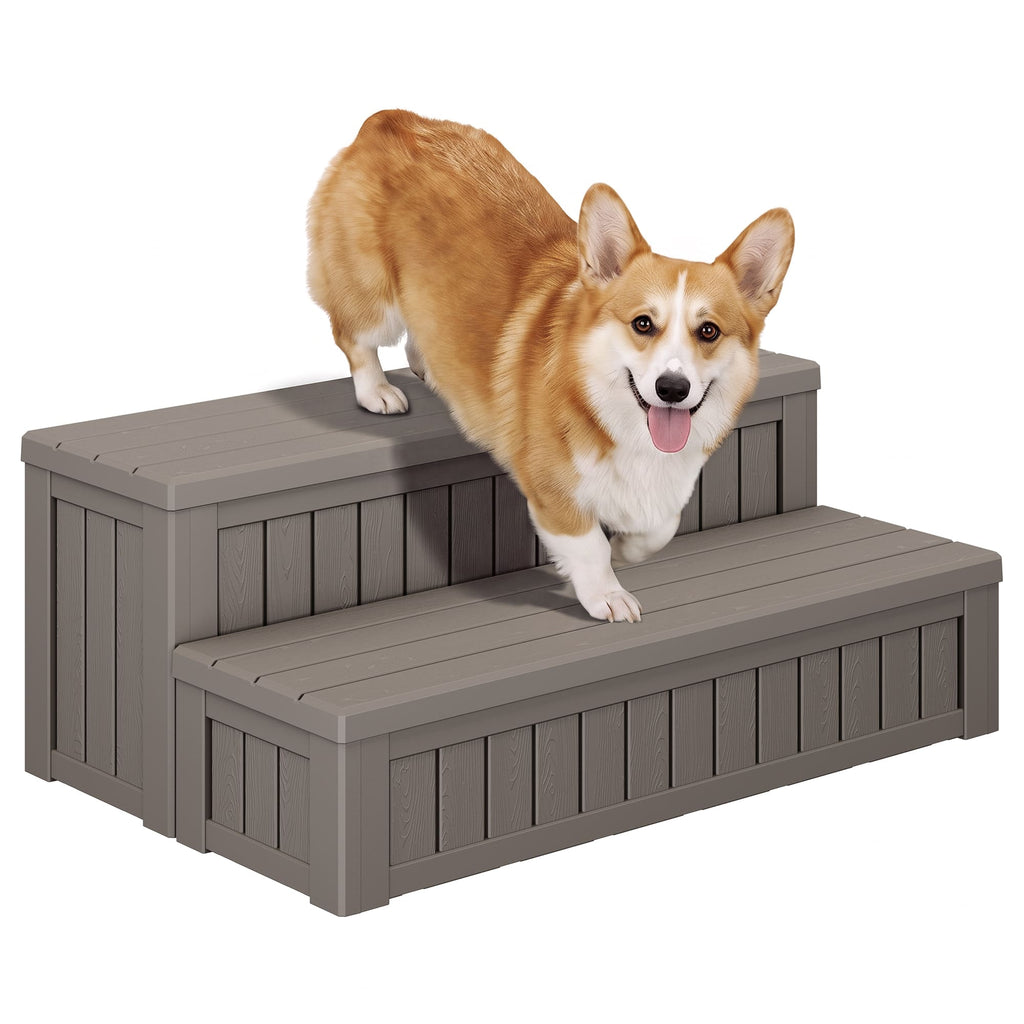 2-Tier Resin Patio Storage Steps