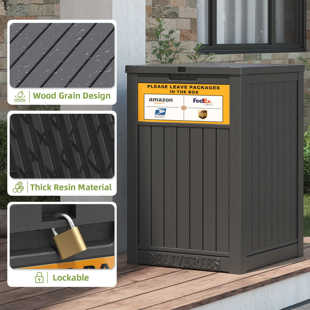 48 Gallon Package Delivery Box Brown/Black/Grey