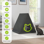 Triangle Cat House with Transparent Door