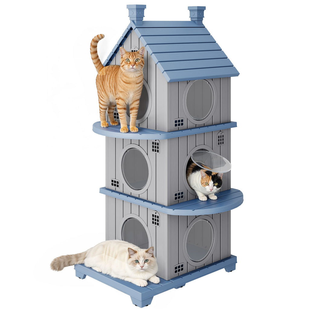 Resin Cat House, 1/2/3-Tier Stackable