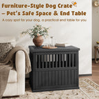 Furniture-Style Dog Crate Small/Medium Black/Light Brown