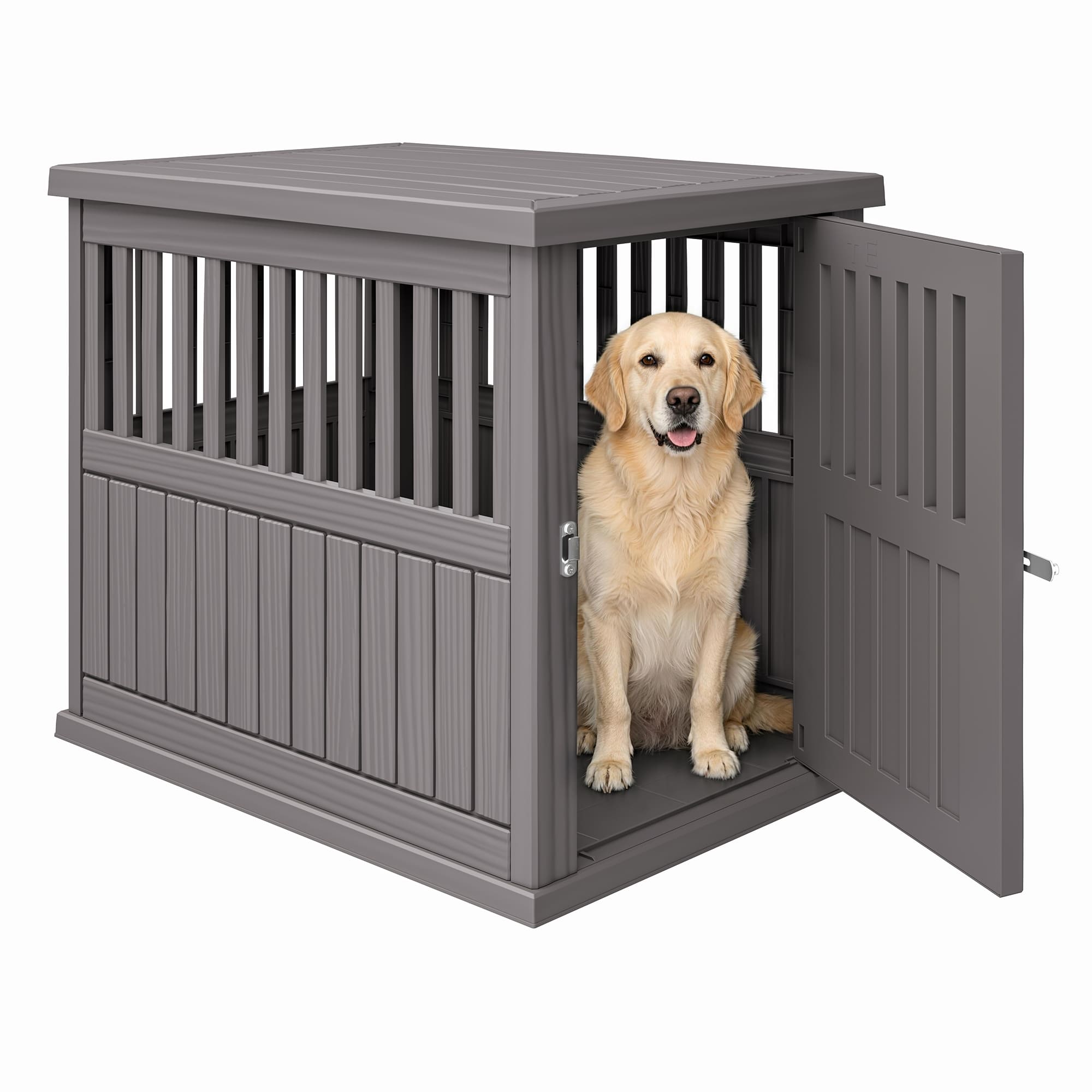 Furniture-Style Dog Crate Small/Medium Black/Light Brown