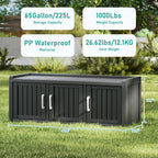 50/65 Gallon Shoe Storage Bench with 2/3 Doors Black/Grey