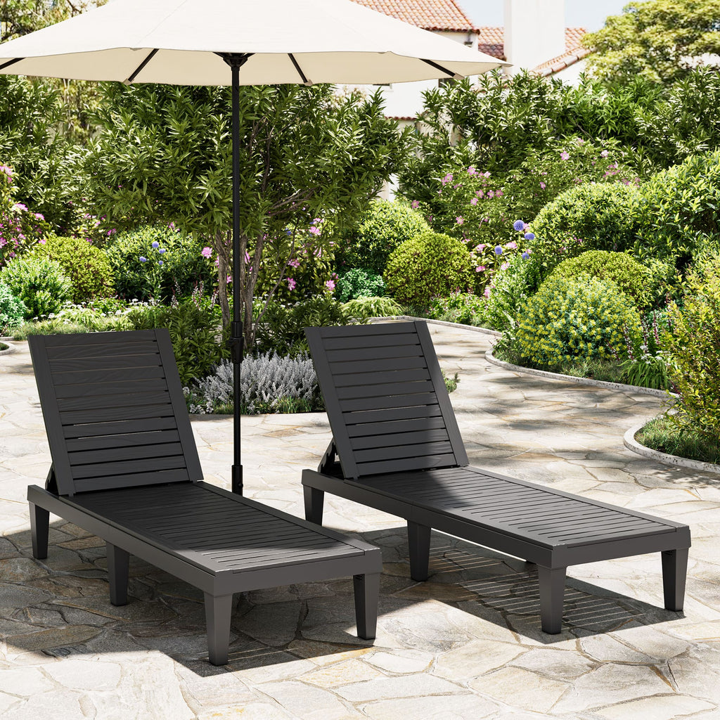 2-Pack Outdoor Chaise Lounge Chair