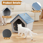 Plastic Cat House Light Gray/Blue
