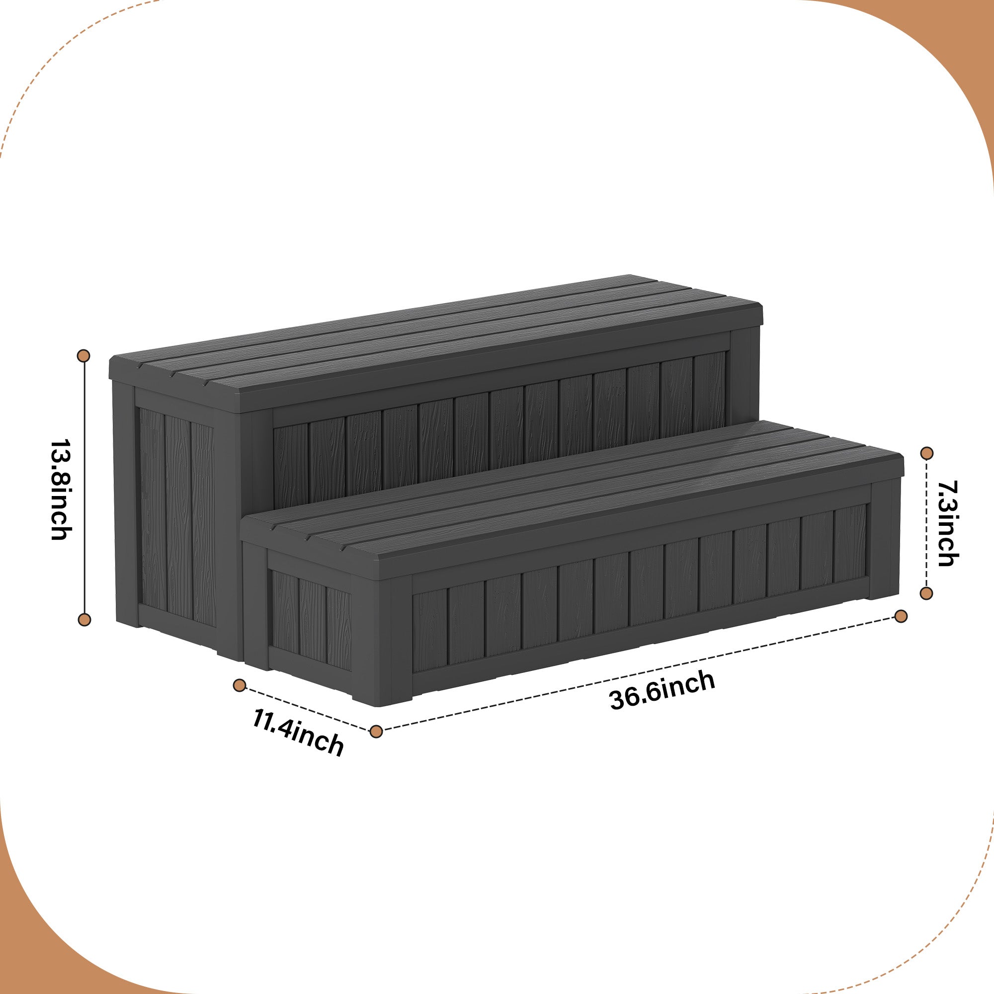 Storage Bench, 2-in-1 Patio Deck Box Black&Gray Secondary image