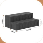 Storage Bench, 2-in-1 Patio Deck Box Black&Gray