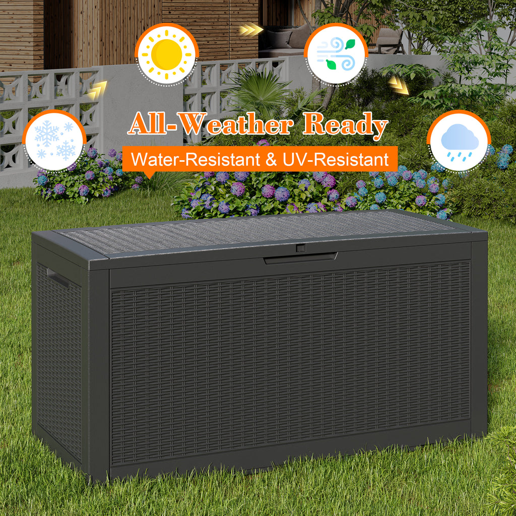 100 Gallon  Storage Deck Box Black/Gray