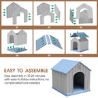 Dog Kennel for Small to Medium Dogs Grey/Blue 2 Sizes Available